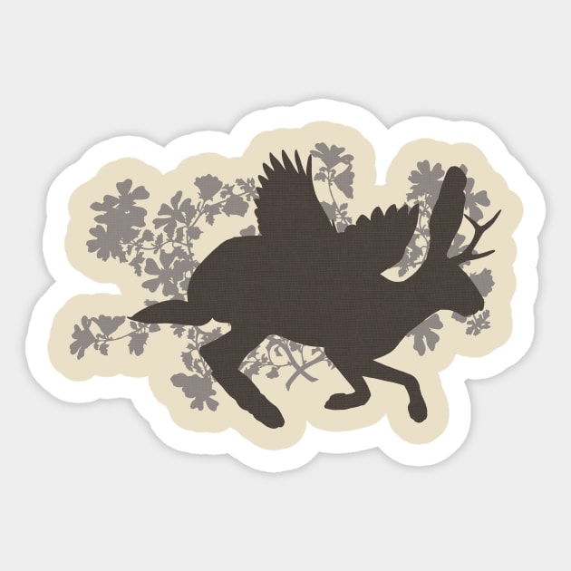 The Wolpertinger Shadow Sticker by CatAstropheBoxes